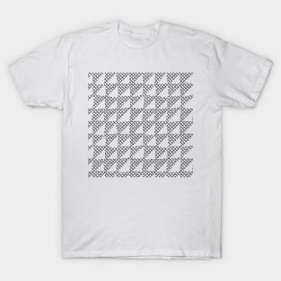 Monochrome Triangle-Diagonal Pattern T-Shirt